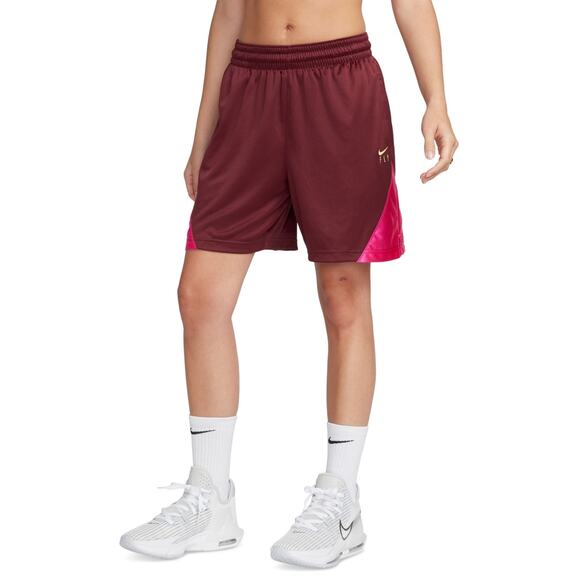 Nike Women's Dri-FIT ISoFly Basketball Shorts, Dark Team Red/alchemy Pink Large - Picture 1 of 6